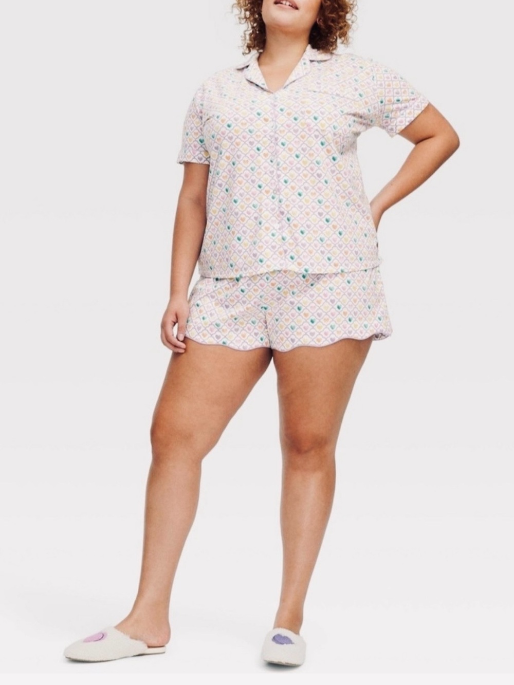Roller Rabbit knit  Short Pajama Set in Pastel Pattern-2X